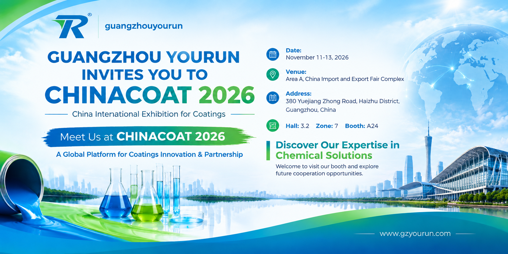 Meet Guangzhou Yourun at CHINACOAT 2026: Innovative Coatings · Sustainable Future